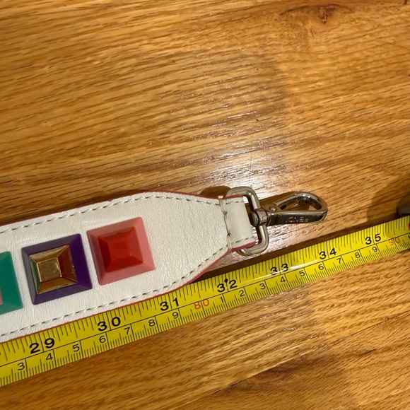 FENDI “STRAP YOU” White Multicolored Studded Shoulder Purse Strap main image 7